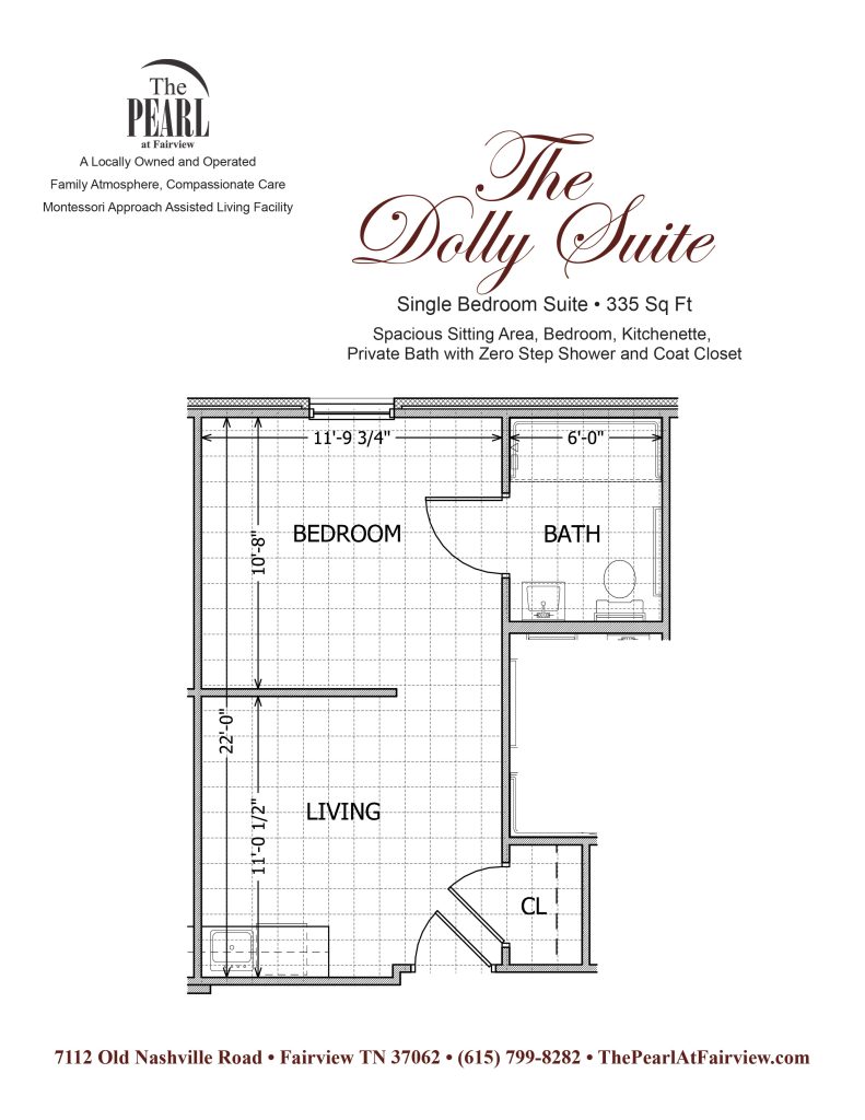 The Pearl At Fairview - Assisted Living Floor Plant - The Dolly Suite